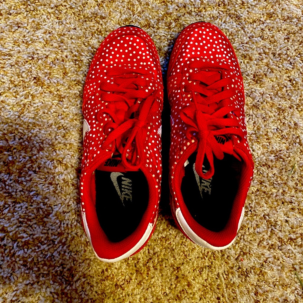 Nike Red w/ white polka dot sneakers
